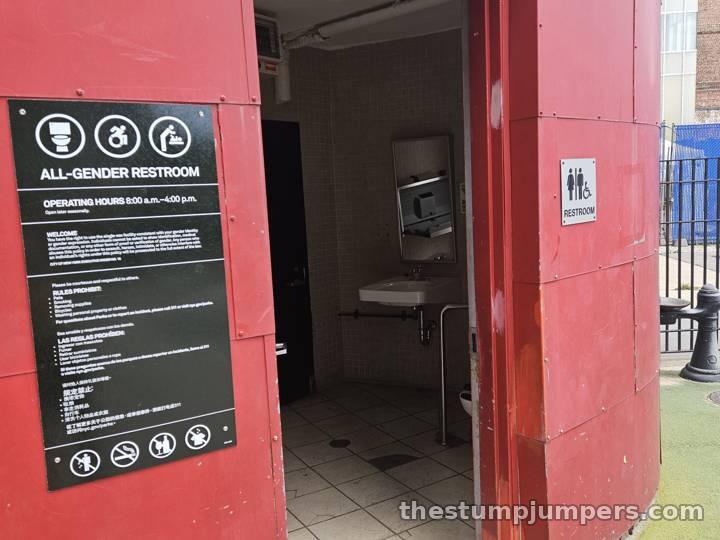 The in-playground bathroom (moderately scuzzy).