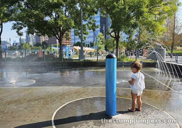 The splash pad at the playground next door.
