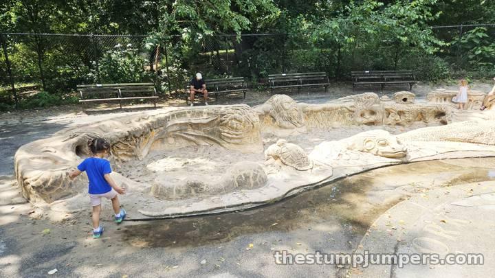 The legendary sandbox, sculptures and all.