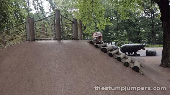 The north-end mound: one steep side, endless climbs.