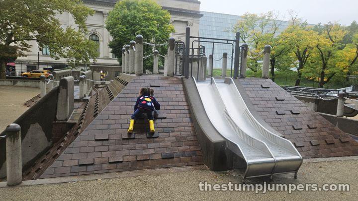 Climb up, slide down: tag headquarters, with the Met next door.
