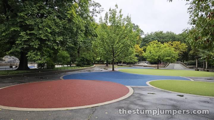 Wide-open play space, all ours on a rainy Saturday.