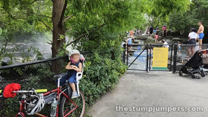 Parking the Stumpjumper at the Water Lab.